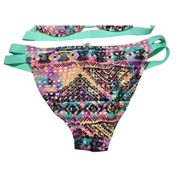 TiniBikini Womens XL Swimsuit Bikini set Beachy Coastal wire Push-up Bra strappy - Picture 2 of 15